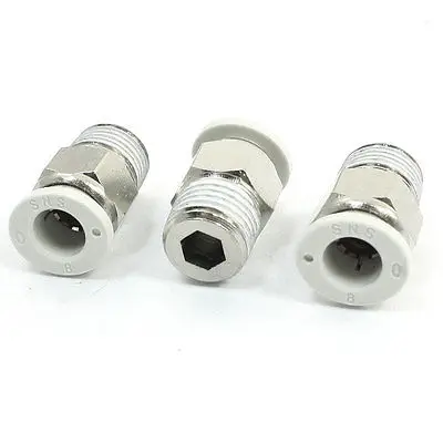 

3Pcs 1/2" Male Thread to 5/16" Hose Push in Straight Quick Fittings Connectors