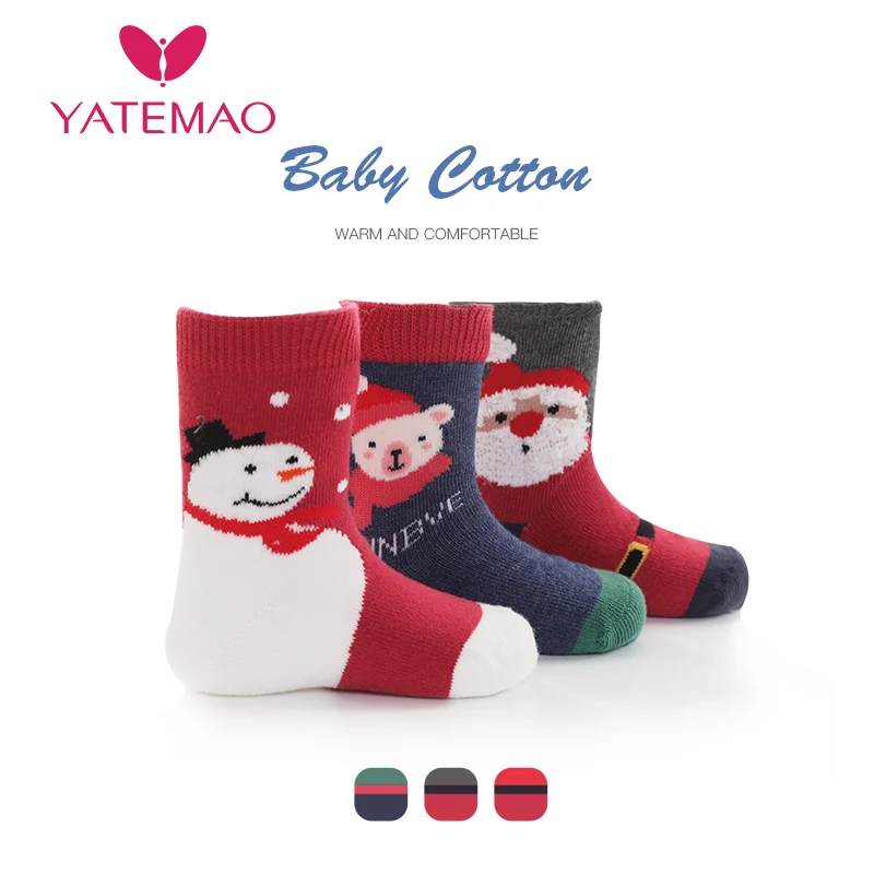 YATEMAO/3 пар/лот носки для малышей новорожденных мальчиков хлопковые утепленные