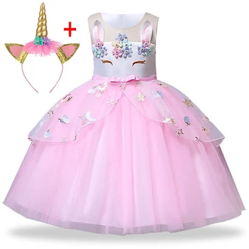 

Unicorn Dress for Girls Tutu Rainbow Princess Toddler Dresses Kids Party Dress Baby Girl Christmas Halloween Cosplay Costume