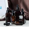 6pcs 10ml20ml30ml50ml100ml Square Glass Dropper Bottle With Eye Pipette Empty Amber Aromatherapy Essential Oils Bottle Container ► Photo 1/6