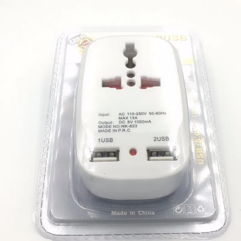 2 usb-порта для зарядки все в одном универсальное зарядное устройство для путешествий по всему миру AC power UK Plug адаптер