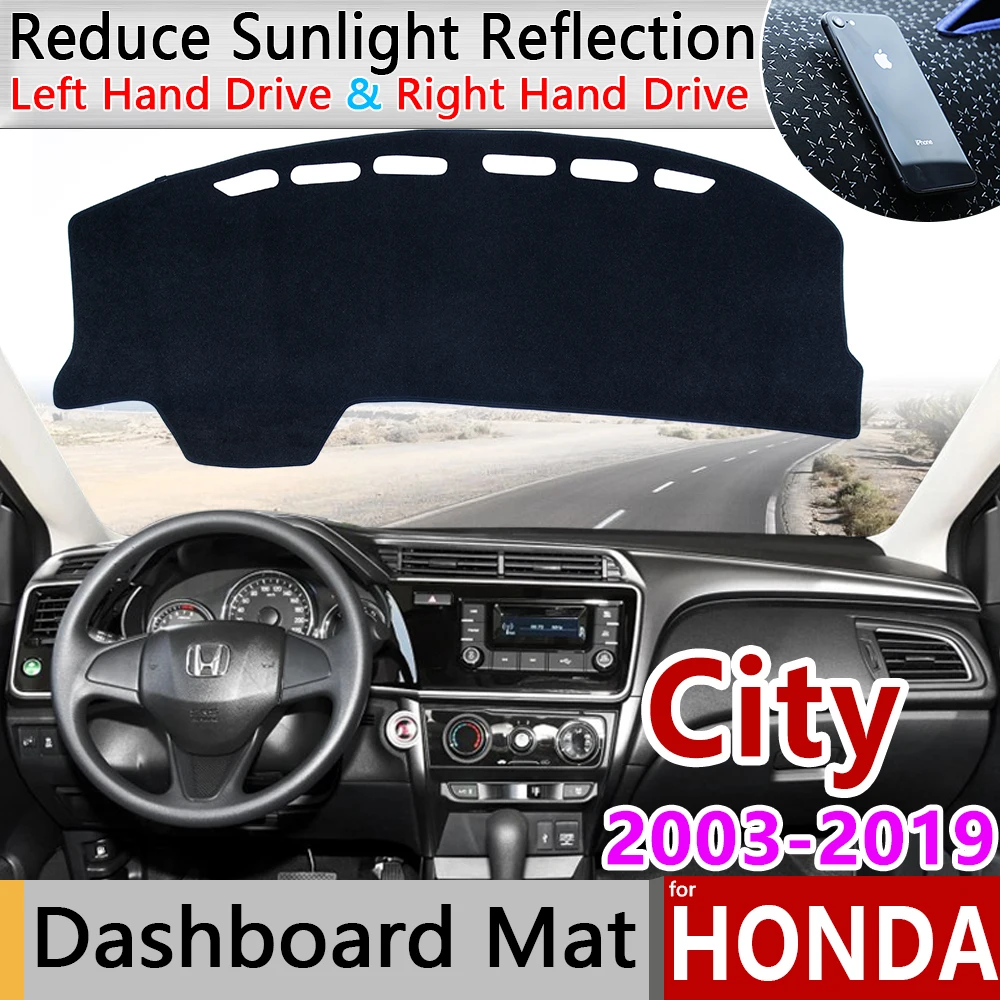 Для Honda City 2003~ Противоскользящий коврик на приборную панель солнцезащитный коврик для защиты автомобиля аксессуары с покрытием GD8 GD9 GM2 GM3 GM6