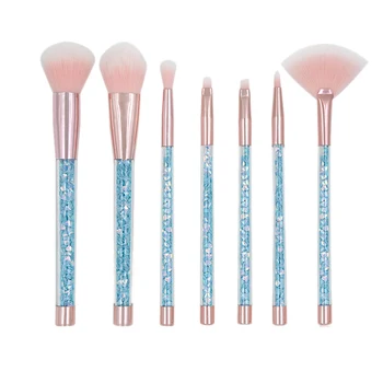 

7Pcs Diamond Handle Glitter Makeup Brush Set Shinny Foundation Blending Power Eyeshadow Cosmetic Beauty Make Up Tool Kit