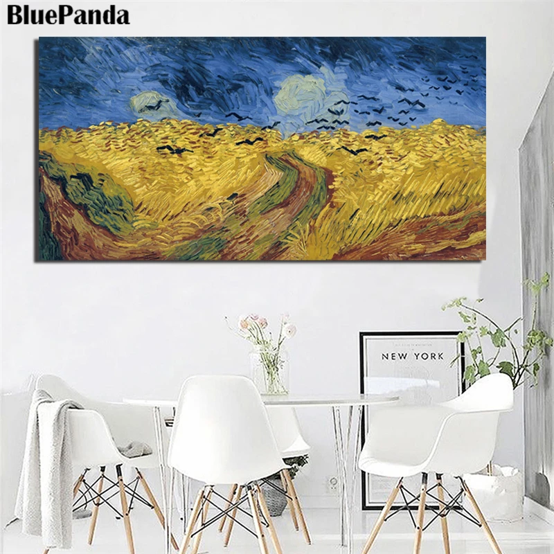 

Vincent Van Gogh Wheatfield With Crows Wall Art HD Prints Canvas Painting Bedside Background Home Decor Modern Artwork Poster