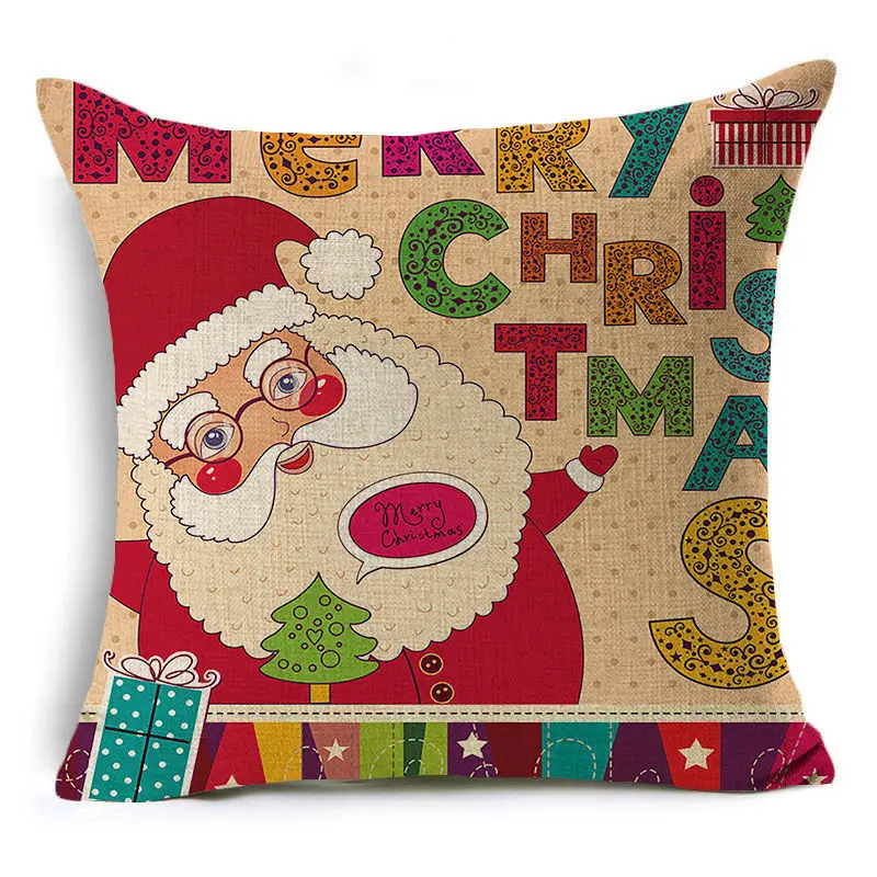 45x45 см, хлопковое белье, рождественское покрывало, подушка, Рождественский Декор для дома, новогодний декор,, Navidad, рождественский подарок - Цвет: 28