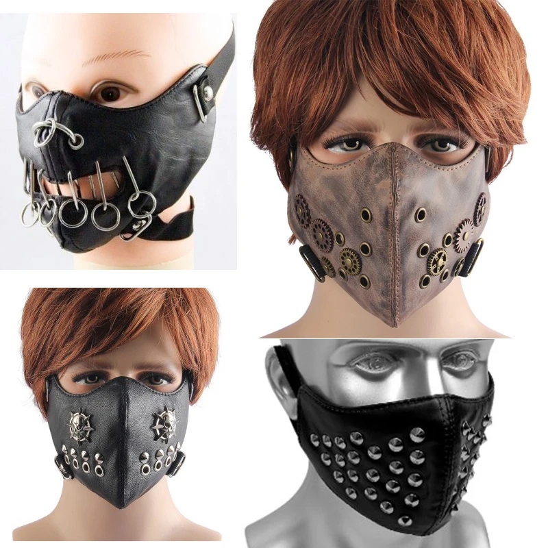 

Bar stage performance props steam Skeleton mask goth punk Halloween mechanical mask Anime punk cosplay face mask Carnival Gifts