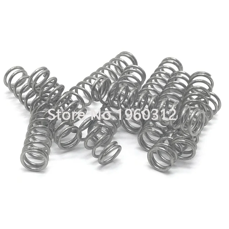20pcs wire diameter = 0.5mm OD =6mm Stainless Steel Micro return Small Compression anti corrosion extension springs L=10-50
