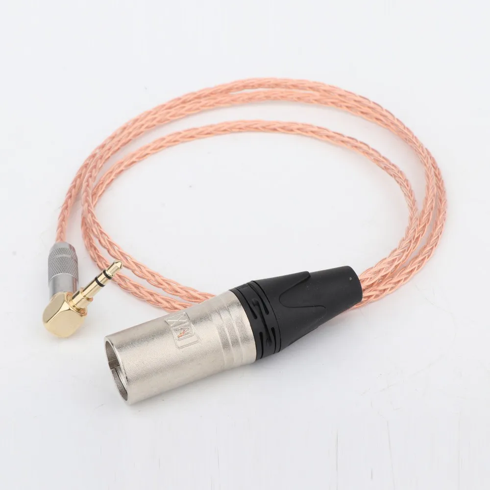 1PCS HI End OCC Copper 4pin XLR male Headphone Upgrade Cable for Fostex T60RP T20RP T40RPmkII T50RP 8 Core 6N single crystal cop
