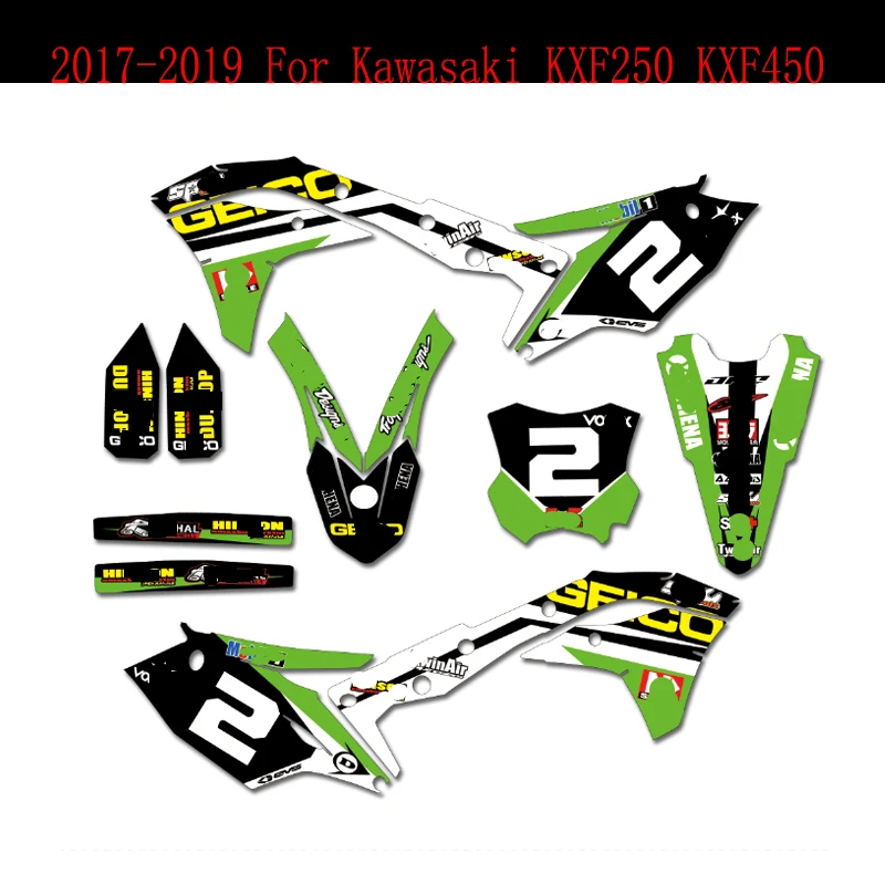 

Stickers Kits Free Customized Number Graphics & Backgrounds Decals For Kawasaki KXF250 KXF450 KXF 250 KXF 450 2017 2018 2019