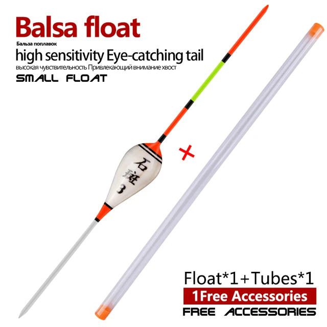 1 Piece Balsa Wood Fishing Float+1 Buoy Tube Shallow Water Bobber