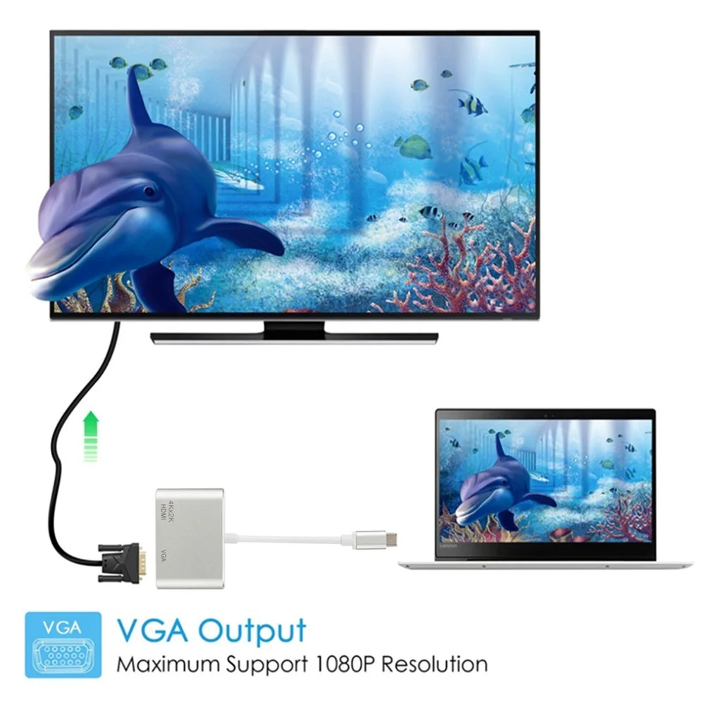 PzzPss USB C ̺ USB C to HDMI VGA ̺  c to hdmi vga   ȯ, ο Macbook Pro Ƽ̵  ˷̴