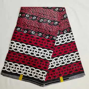 

New African Fabric 6Yards/Piece African Fabric Wax Print Nigerian Ankara Fabric Wax Tissu Patchwork Red NAW-47