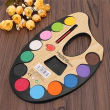 12 цветов профессиональный художественный палитра красок набор ручная настенная текстильная Живопись Кисть пигментная пудра M0XB