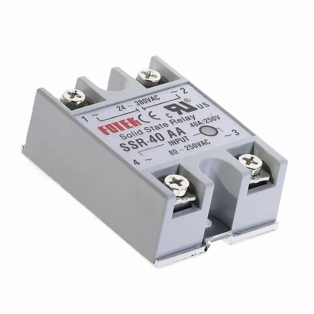 1 шт. SSR 40AA 40A твердотельный релейный модуль 80 250V AC вход 24 380VAC|ssr-40aa 40a|40a solid state relaysolid