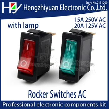 

Hzy 5pcs/lot Green Red LED Light SPST 3PIN ON/OFF Boat Rocker Switch 15A 250V AC 20A125V AC Car Dash Dashboard Truck RV ATV Home