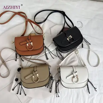 

Vintage Women PU Leather Messenger Saddle Bag Female Solid Color Travel Small Shoulder Crossbody Handbags