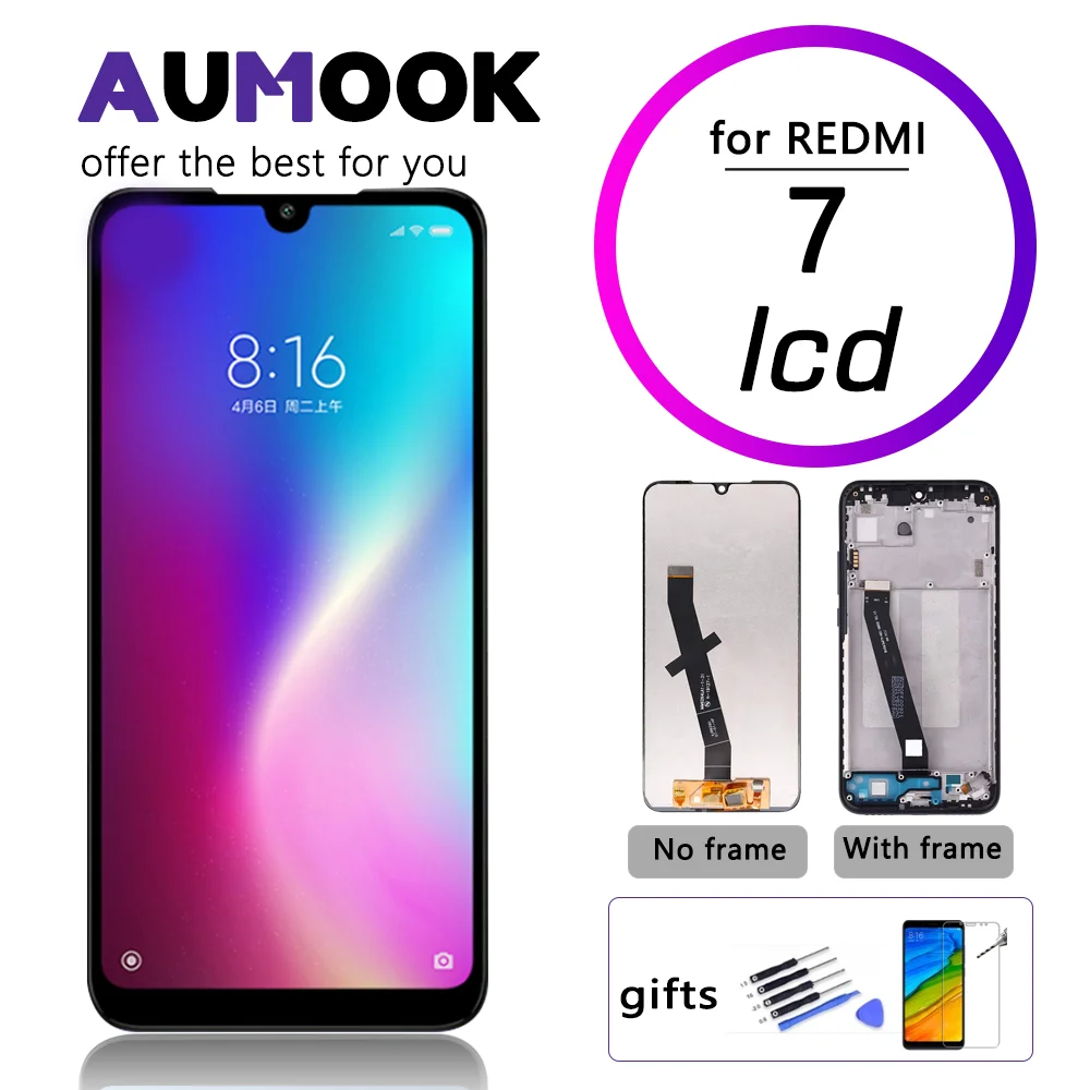 6 26 дюймовый Премиум ЖК-дисплей для Redmi 7 экран дисплей дигитайзер с рамкой