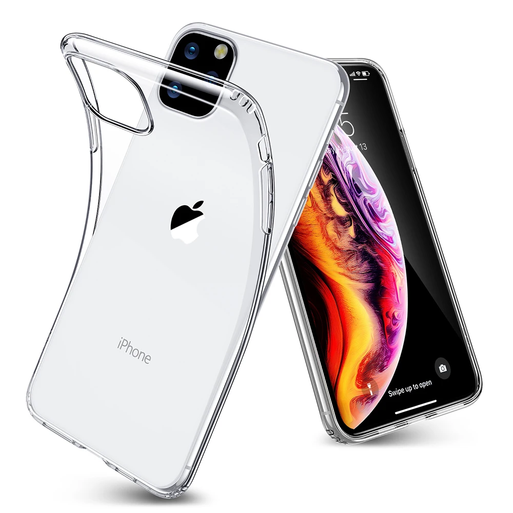 

for iPhone 11 Pro Max Case 6.5 Slim Soft Transparent TPU Clear Silicone Shockproof Cover for iphone 11 6.1 11 pro 5.8 Case 2019