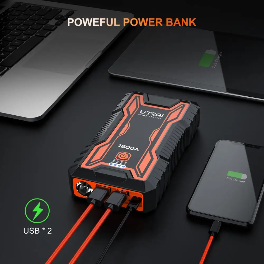 UTRAI Car Jump Starter Power Bank 16000mAh battery Car Auto Booster Charger Starting Emergency Battery Portable Car Jump Starter