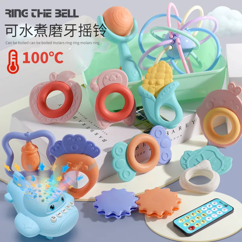 

Yuerbao Hand Rattle Toy Bed Bell Pendant 0-1-Year-Old Newborn Infant Molar Glue Stick 3-6-9 Month Baby