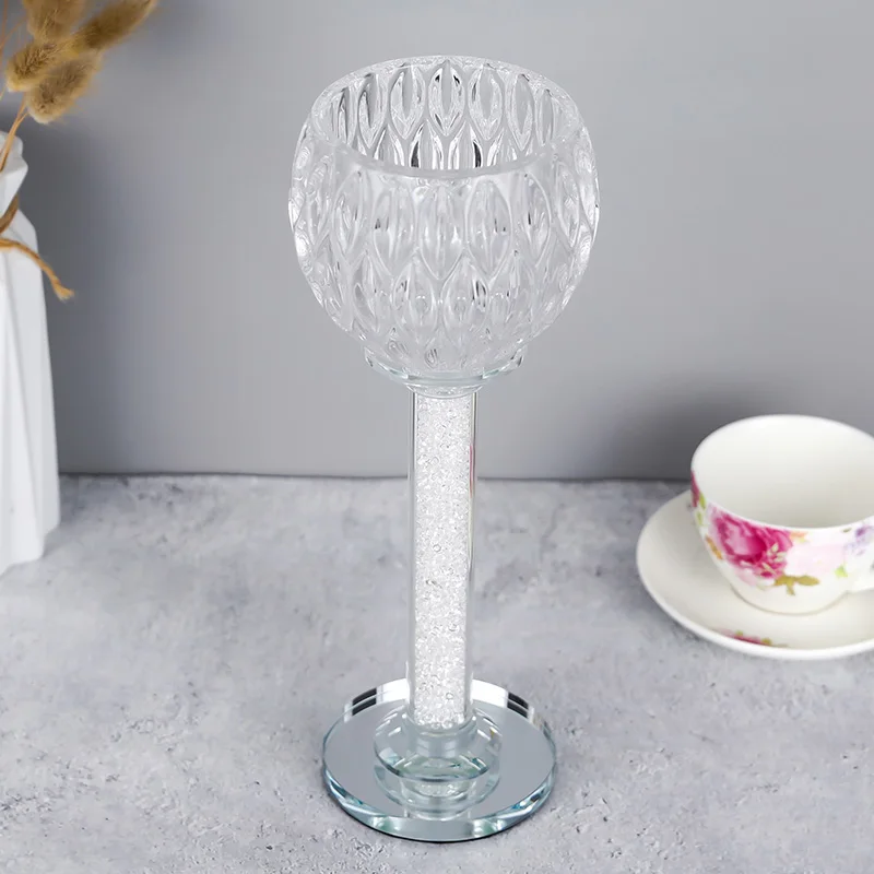 Brand New Crystal Cut Glass Candlestick Candle Holder Candle Stand Tea Light For Coffee Dining Table Centerpieces Wedding CH166