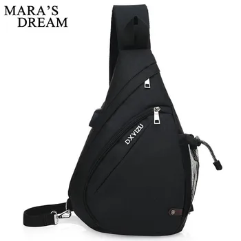 

Mara's Dream New Solid Color Portable Chest Bag Men Canvas Shoulder Messenger Bag Multi-function Sports Anti-theft Chest Bag