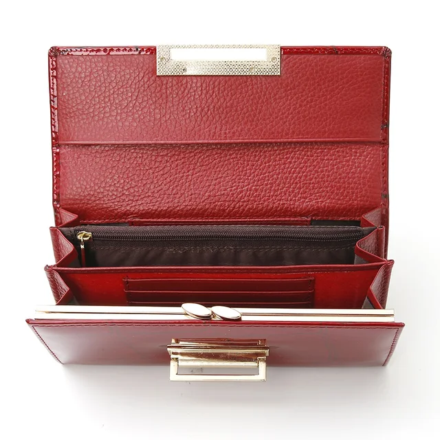 genuine leather wallet women long ladies cow leather purses new woman clutch purse diamond women's leather wallets 5