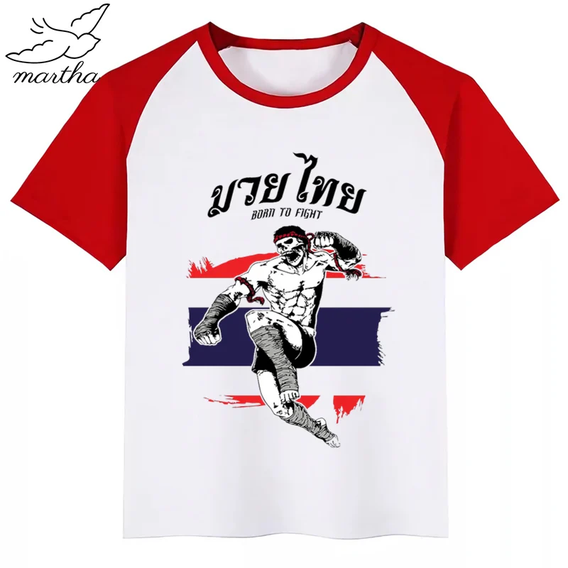 Fighting Muay Thai Fight Летний стиль Забавные милые топы для девочек модная уличная одежда Harajuku футболка для мальчиков уличная детская футболка