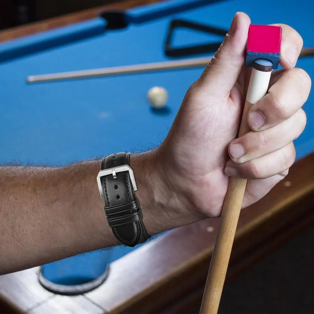 MAIKES Fashion Leather Watch Band Women Men Brown Black 24mm 18mm 20mm 22mm Strap Watch Accessories