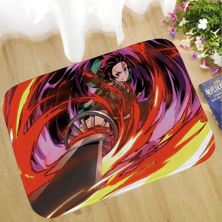 Kimetsu No Yaiba плюшевые ковровые покрытия игрушка коврик мультфильм аниме Kamado ковер водонепроницаемый нескользящий подарок для детей Прямая - Цвет: 8