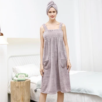 

Women Bath Towel Skirt With hair towel Swimming Soft Quick dry Beach Blanket Shower Skirt Towels Female Sheet Set for Adult