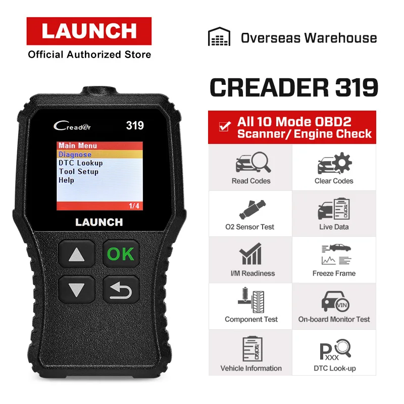 Считыватель кодов Launch X431 Creader 319 CR3001 полный OBD2 OBDII диагностический инструмент OBD 2