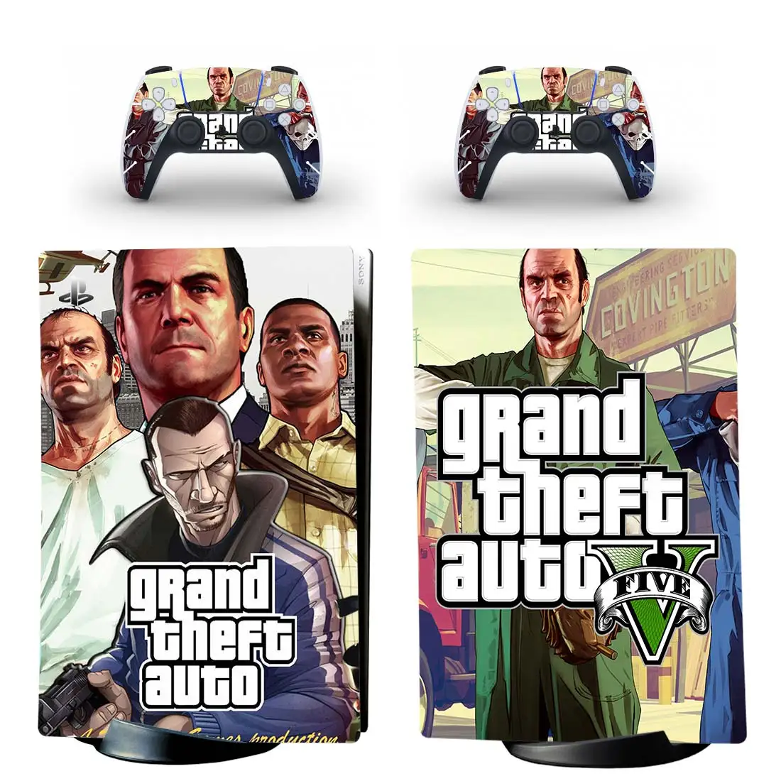 Grand Theft Auto V GTA 5 PS5 Digital Edition Skin Sticker Decal Cover for PlayStation 5 Console and Controllers PS5 Skin Sticker