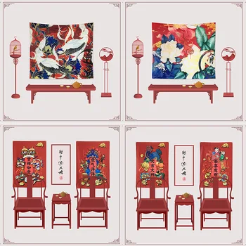 

Chinese New Year Couplet Congratulations Tapestry 3D Printed Throw Rug Hippie Home Decor Beach towel Living Room Bedroom Office
