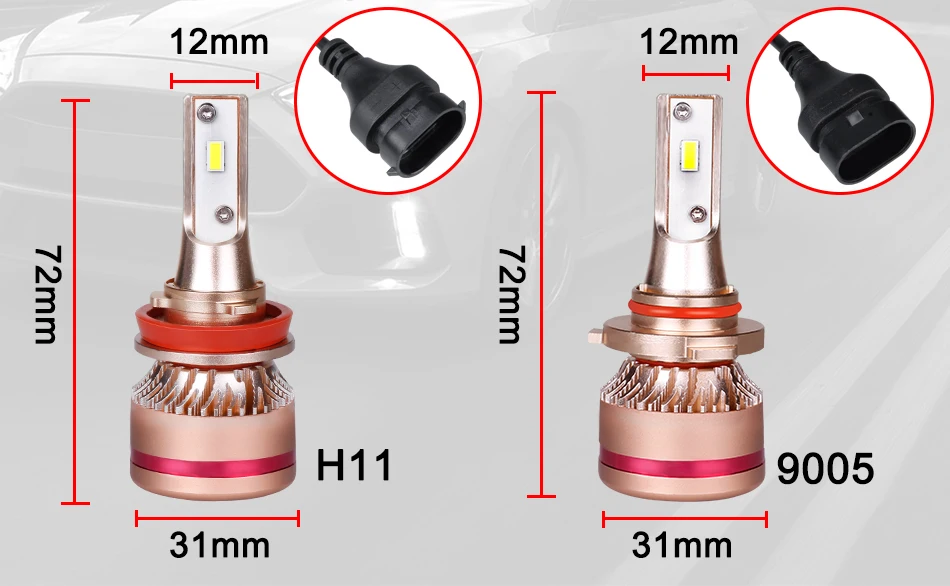 2X H8 Fog Light HB3 HB4 9005 9006 H4 H7 Turbo LED lamps H4 Led Car LED Motorcycle Bulbs H4 H7 Led Headlight Car Accessories 12V