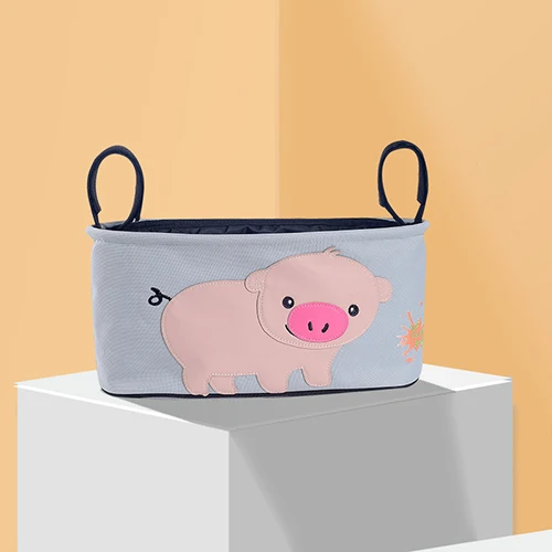 Сумка для детских колясок, многофункциональная коляска, бутылка-органайзер, подстаканник, сумки для подгузников, Мультяшные животные, 9 стилей, сумка на колесиках - Цвет: pig