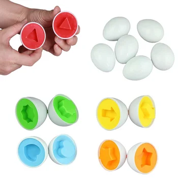 

6Pcs/set Learning Education Toys Mixed Shape Wise Pretend Puzzle Smart Eggs Baby Kid Learning Kitchen Toys Tool