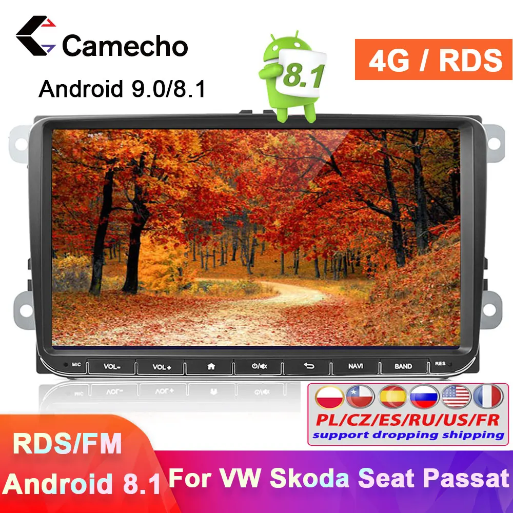 Автомагнитола Camecho 2 Din Android 8 1 GPS мультимедийный видеоплеер Авторадио для