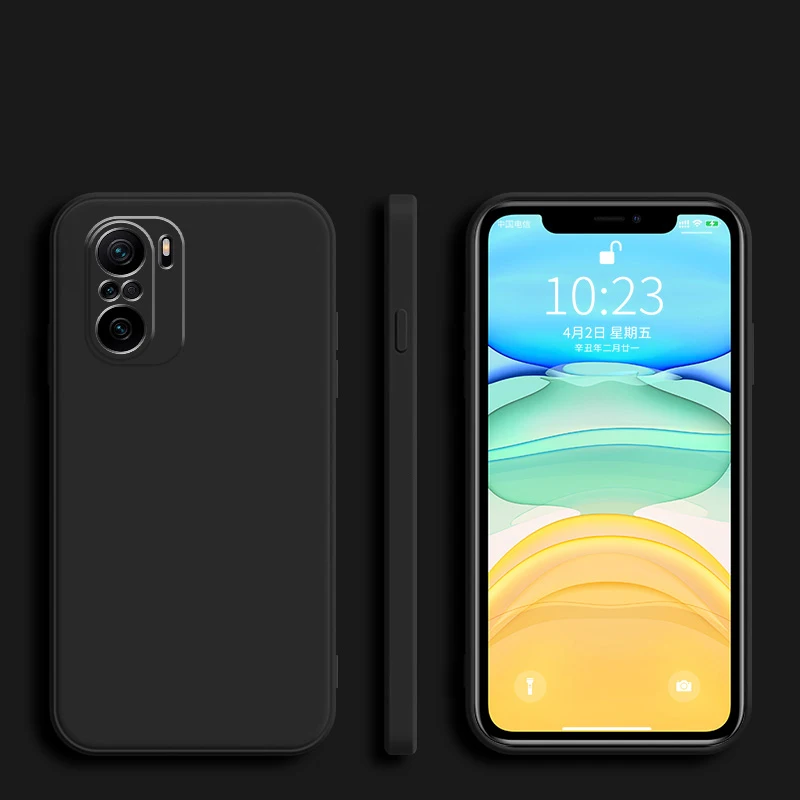 Chic Square Frame Silicone Phone Case - Stylish Soft Matte Back Cover