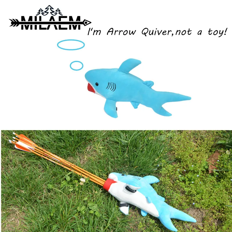 

Archery Arrow Quiver Bule Cartoon Shark Arrow Holder Plush Toy Cute Arrow Bag For Outdoor Hunting Shooting Arrow Accessories
