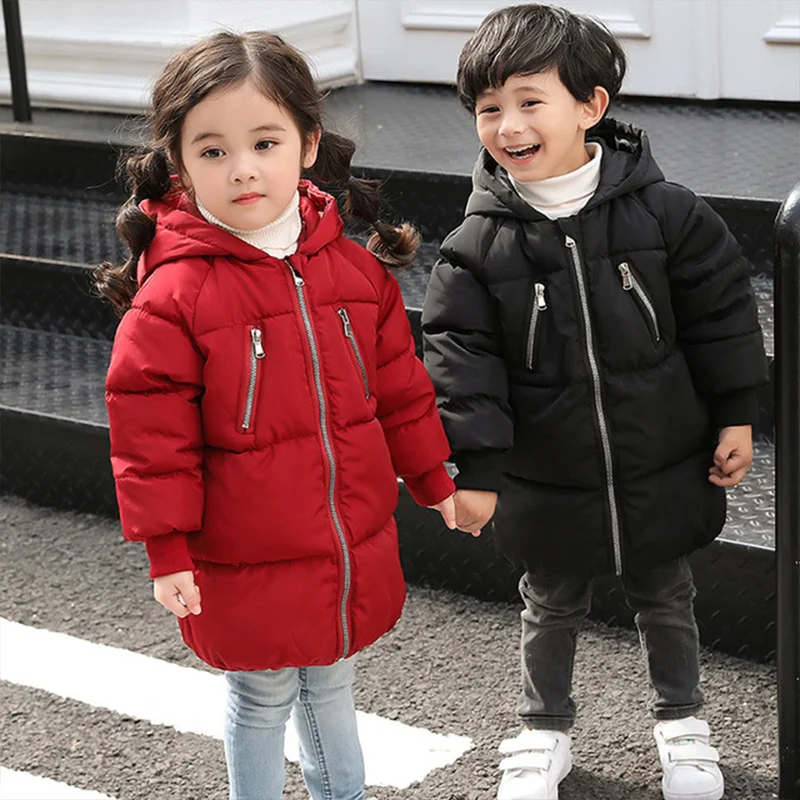 

INPEPNOW 2020 4 Color Solid Children's Winter Jacket for Girls Coat Thicken Winter Overall for Boy Down & Parka Baby Clothing