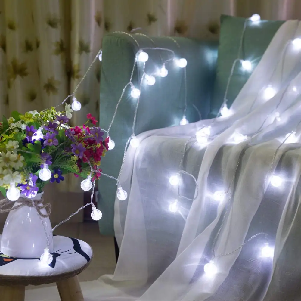

Romantic Decorative lights Bubble Crystal Ball String Light 6M 40 LED 220V EU plug for Indoor Halloween Christmas Wedding Party