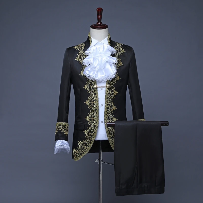 Male Suits England Style Formal Court Dresses Costumes Prom Teams Chorus Stage Costume Wedding Host Men Party Show Outfit DT1376 Male Suits England Style Formal Court Dresses Costumes Prom Teams Chorus Stage Costume Wedding Host Men Party Show Outfit DT1376