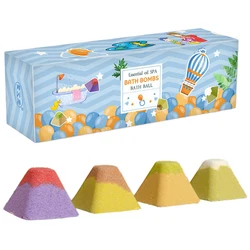 New 4pcs Organic Bath Bombs Set Natural Mini Handmade Foot Spa Bomb Rich Essential Oils For Moisturizing Skin Relaxing Scents