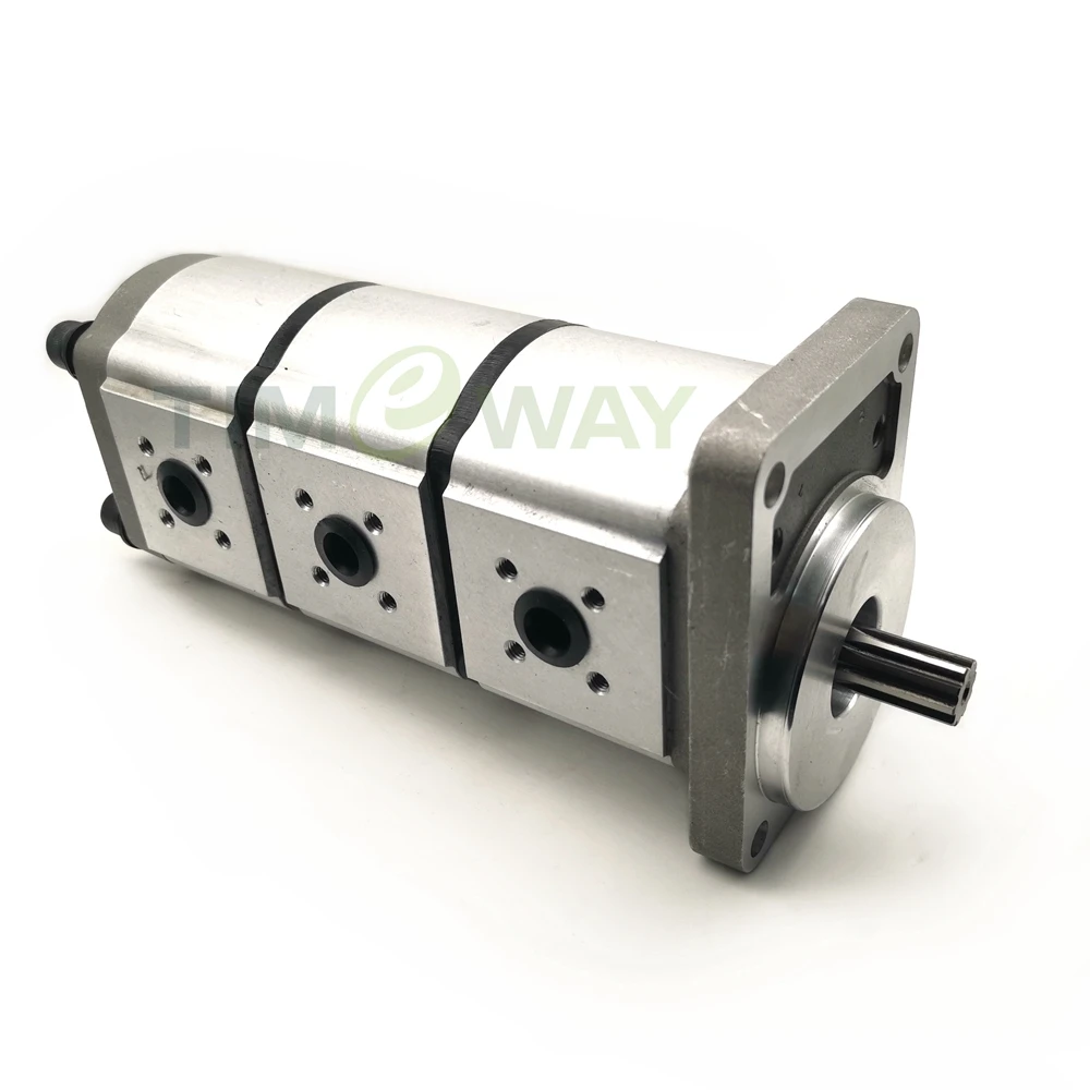 KX033 Hydraulic Triple Gear Pump for Kubota KX033 Tandem Pumps Spline shaft φ17mm 10teeth