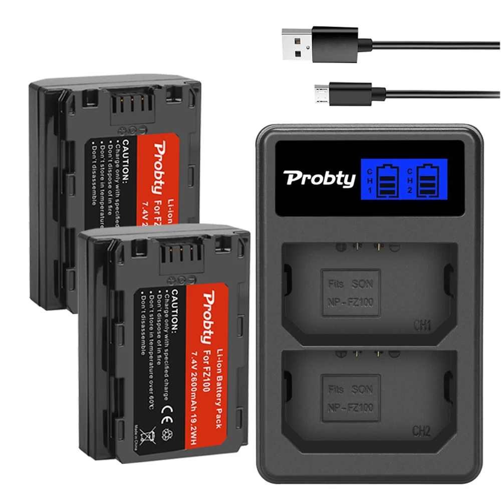 REPLACEMENT BATTERY NP-FZ100 USB DUAL CHARGER FOR SONY A9 A7R3 A7III 