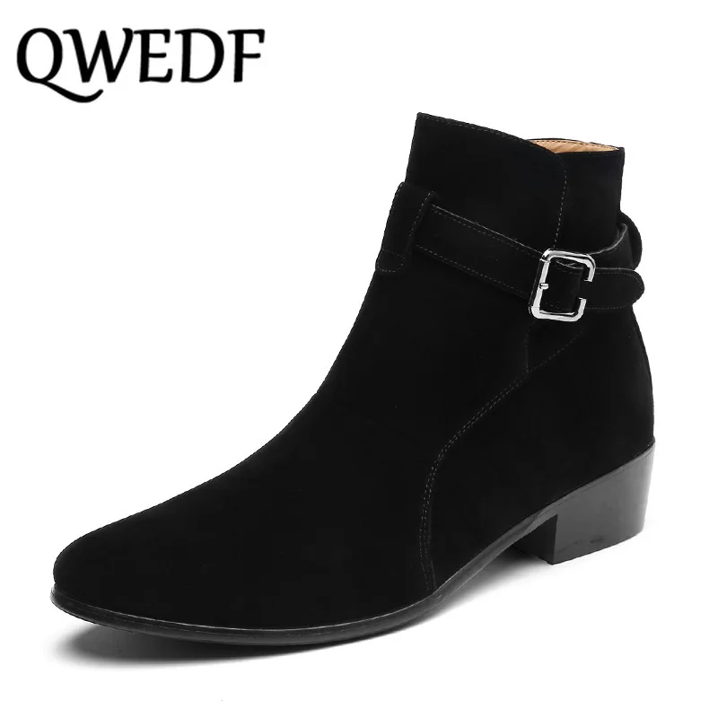 

2019 winter NEW Brand Men Chelsea Boots Ankle Boots Fashion Men's Leather Quality Slip Ons Motorcycle Man Warm Shoes G9-41