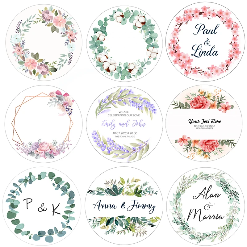 Pegatina para fiesta de cumpleaños y boda, Logo personalizado, diseño personalizado, caja de etiqueta de regalo, pegatina del sello de fiesta, autoadhesivo