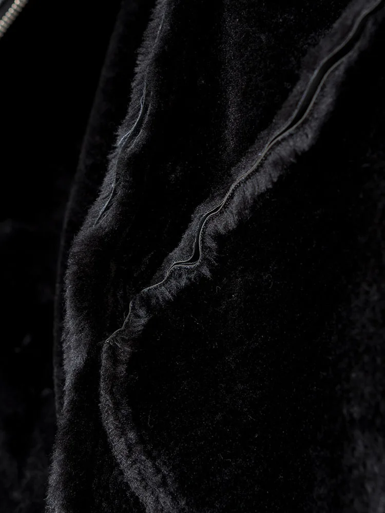 Зимняя куртка женская черная куртка из искусственной кожи ZA модная одежда из овечьей шерсти мотоциклетная куртка из искусственной кожи с длинным рукавом толстое теплое пальто