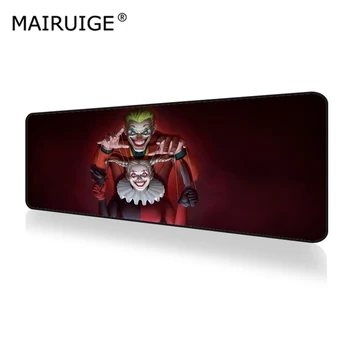 

Joker Art Smiling Black and Red Mouse Pad XXL Gamer Desk Mat Computer LargeGaming MousePad 90x40cm/80x30cm for Laptop Table Pads